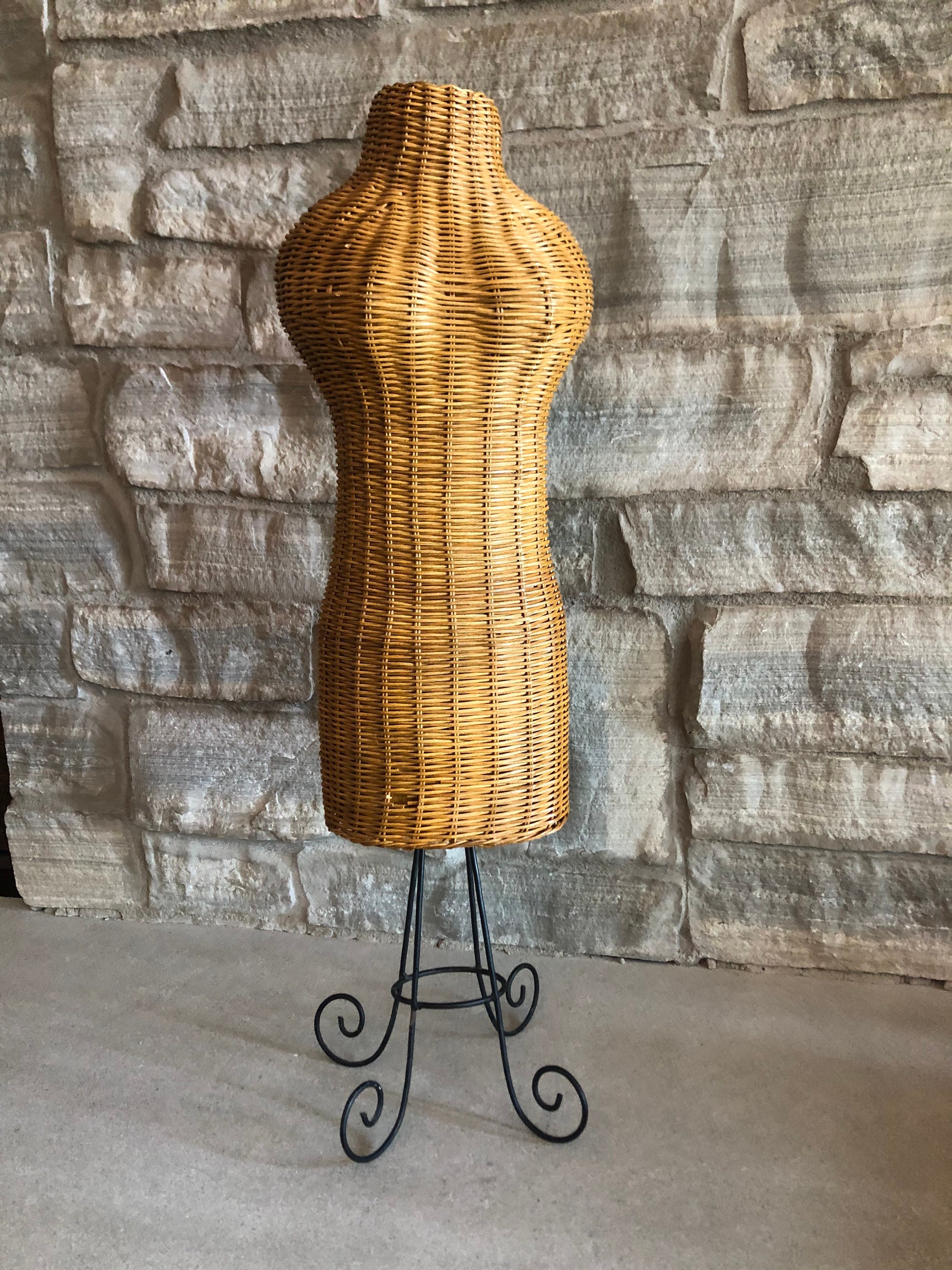 Vintage Wicker Small Dress Form Natural Boho Bohemian Home Etsy