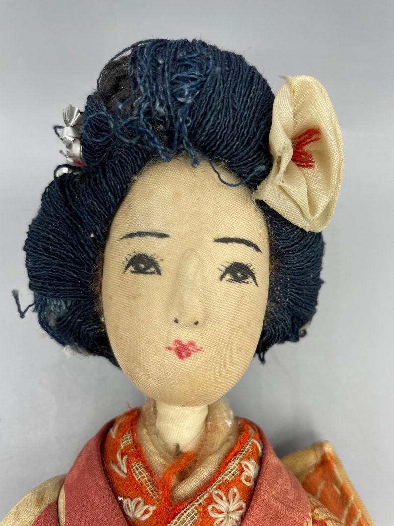 Vintage Geisha Figurine Doll Oriental Fabric Art Doll Japanese Etsy