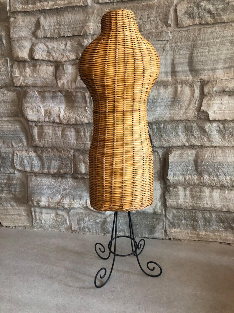 Vintage Wicker Small Dress Form Natural Boho Bohemian Home Etsy