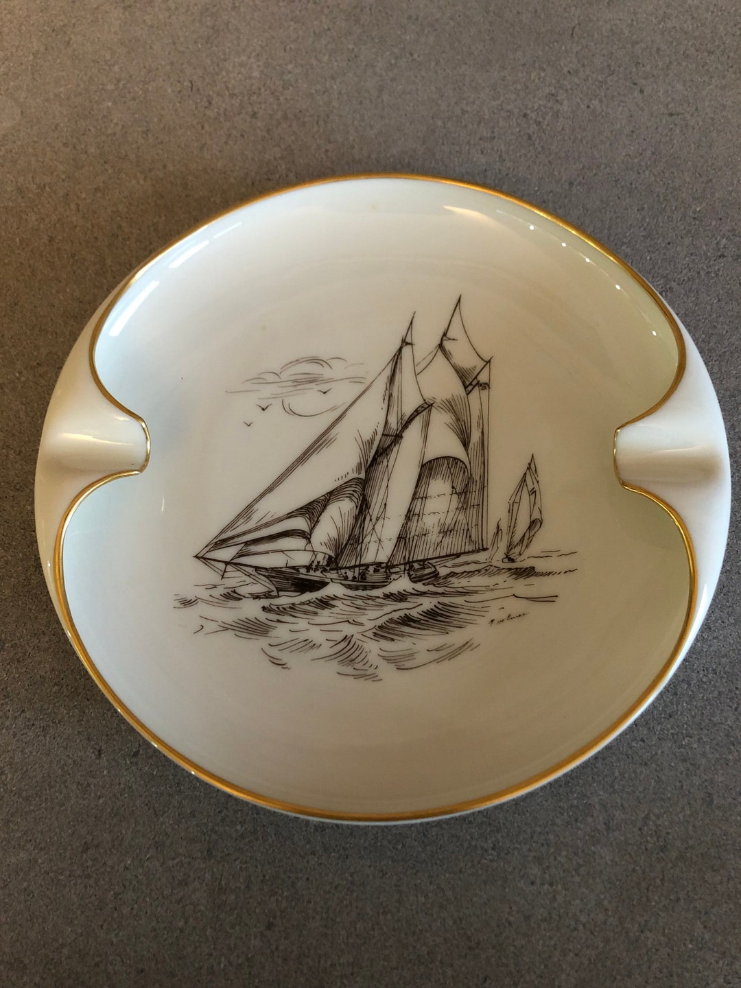 Vintage Lenox China Ashtray Tobacciana Cigarette Ashtray Etsy