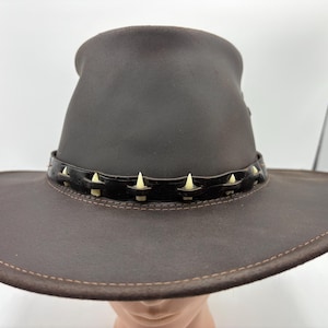 Aussie Bush Hat Brown Leather Made in Australia Original  display picture 1