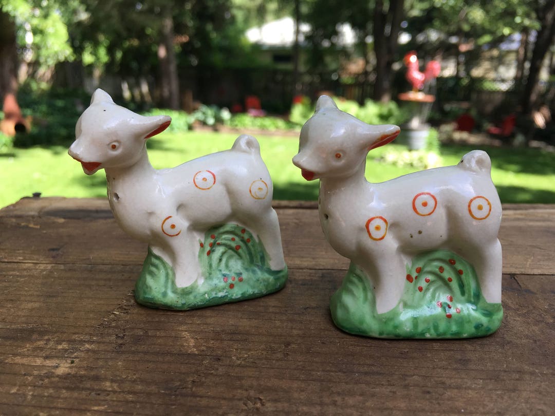 Vintage Lamb Salt and Pepper Shakers Lambs Salt Shaker Sheep Retro