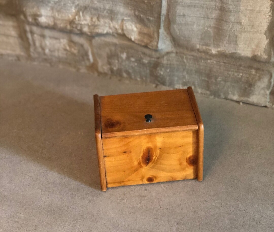 Vintage Wood Recipe Card Holder Box Vintage Kitchen Farmhouse Rustic