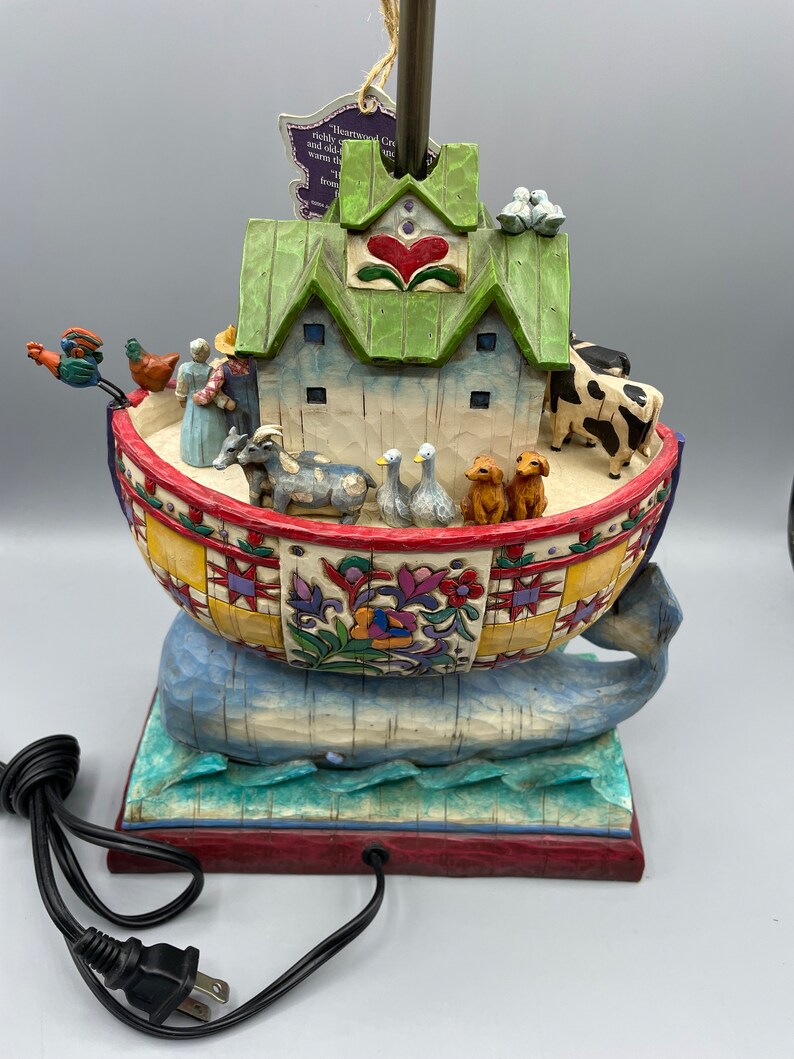 Jim Shore Noah's Ark Lamp Vintage Heartwood Creek Enesco Etsy UK
