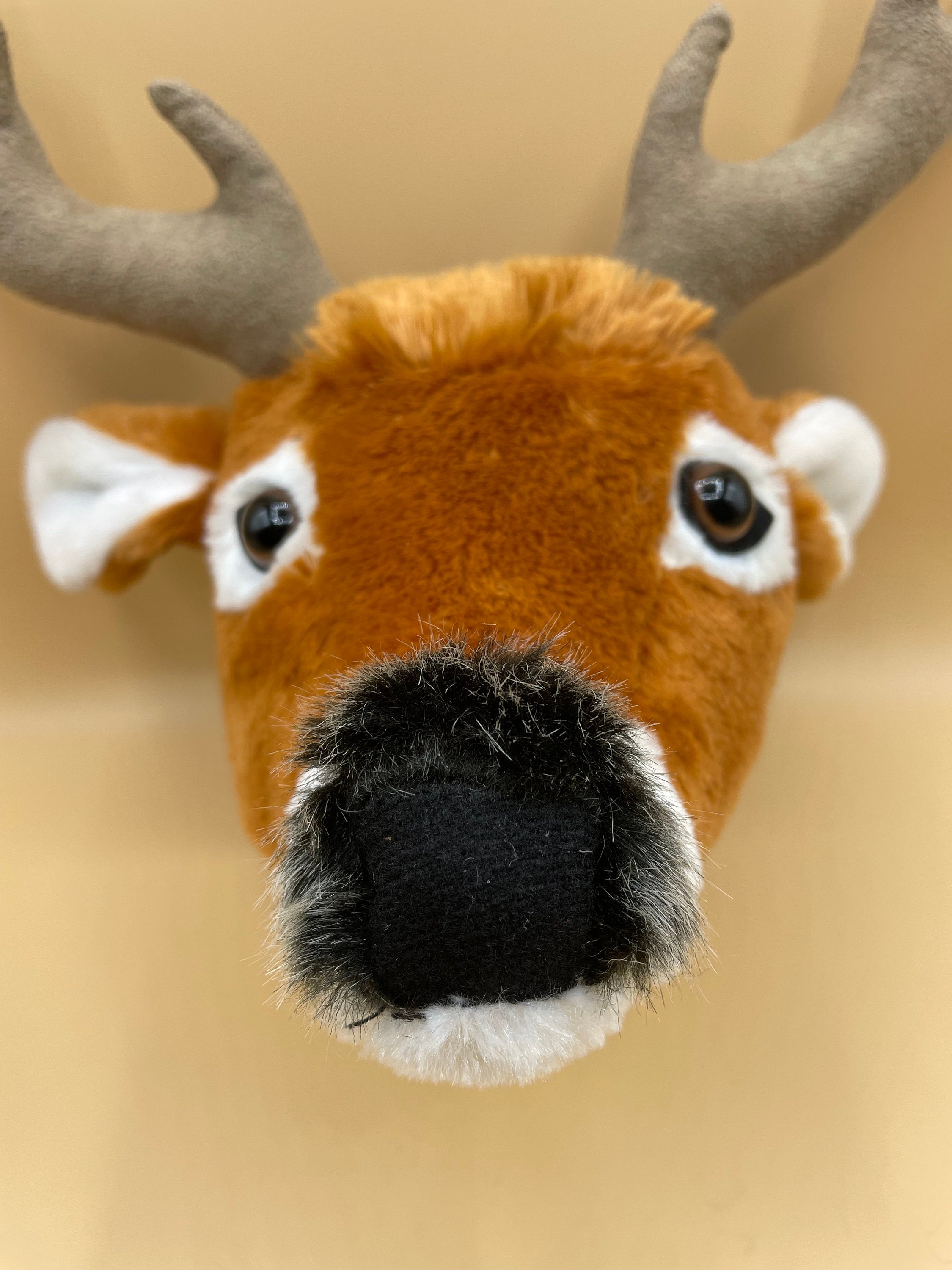 Plush deer head wall mount sales