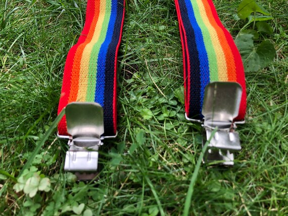 Rainbow Suspenders Old Fashioned Pant Suspenders … - image 2