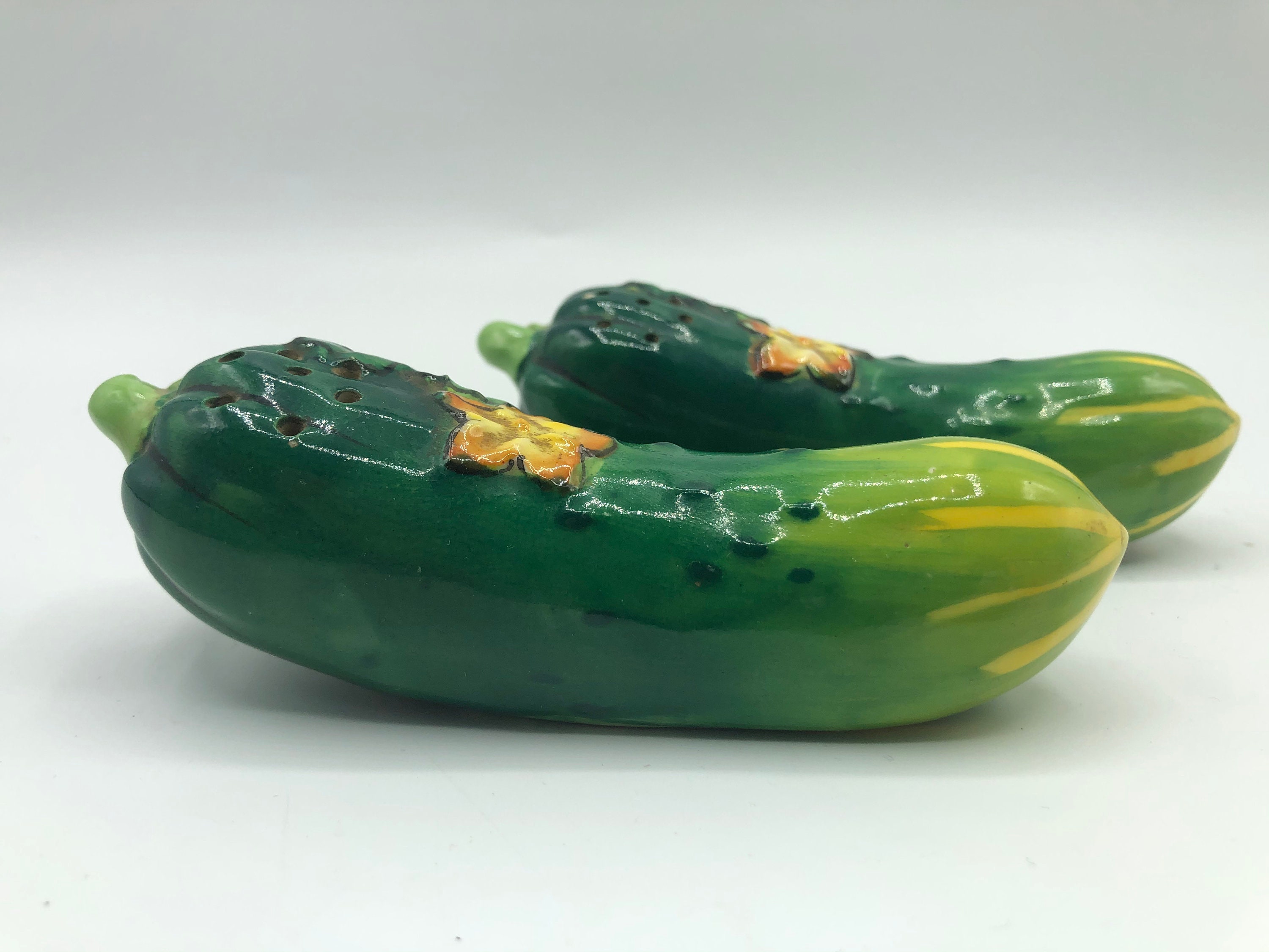 Vintage Cucumber Salt and Pepper Shakers Vegetable Garden Etsy