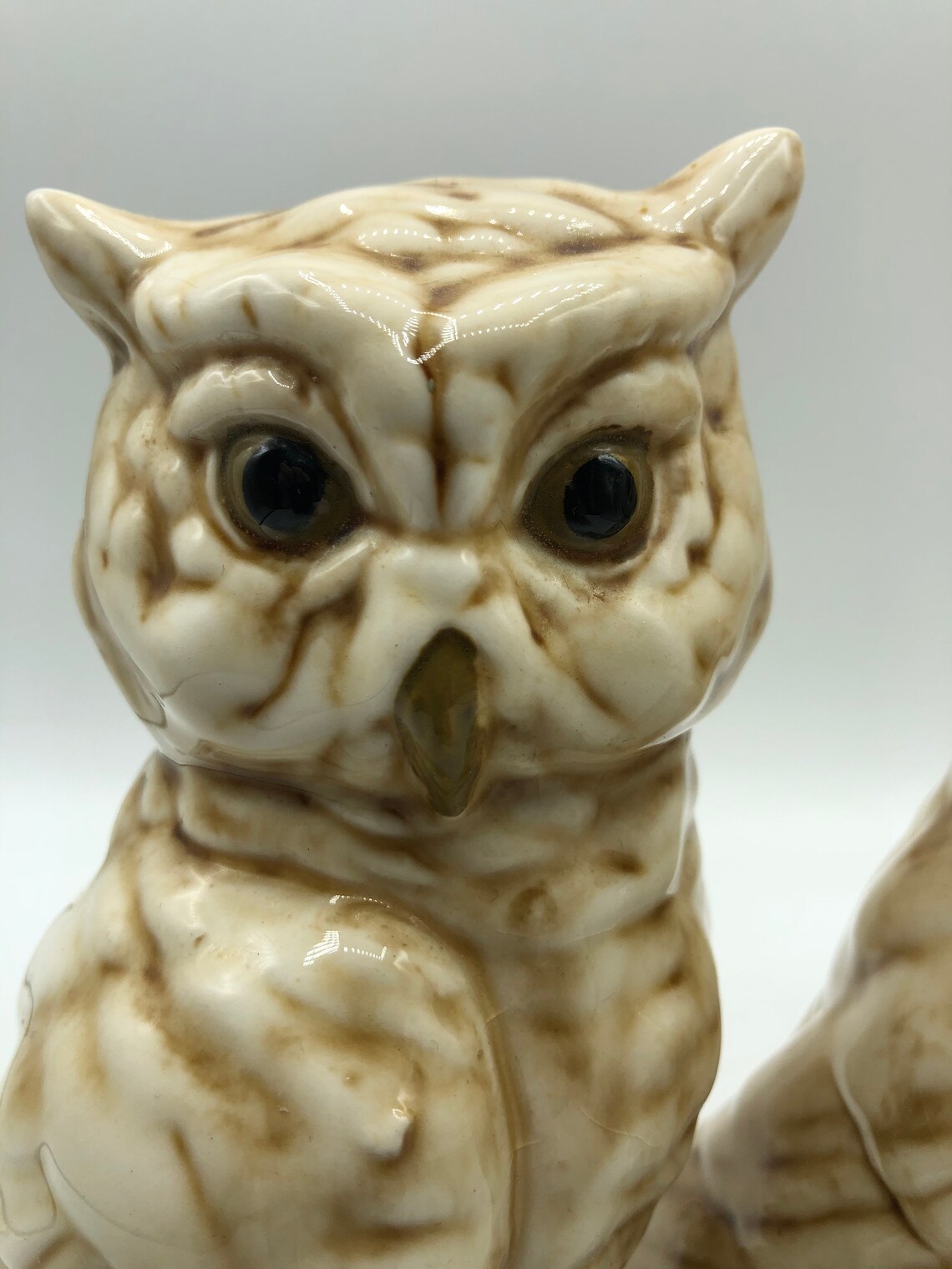 Vintage Pair of Ceramic Owls Made in Japan Ceramic White Owl Etsy