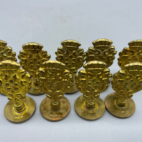 Vintage Brass Alphabet Stamper Wax Sealer Decorative Finial Italian Letter Stamps Metal Lettering Tool Italy Craft Letters