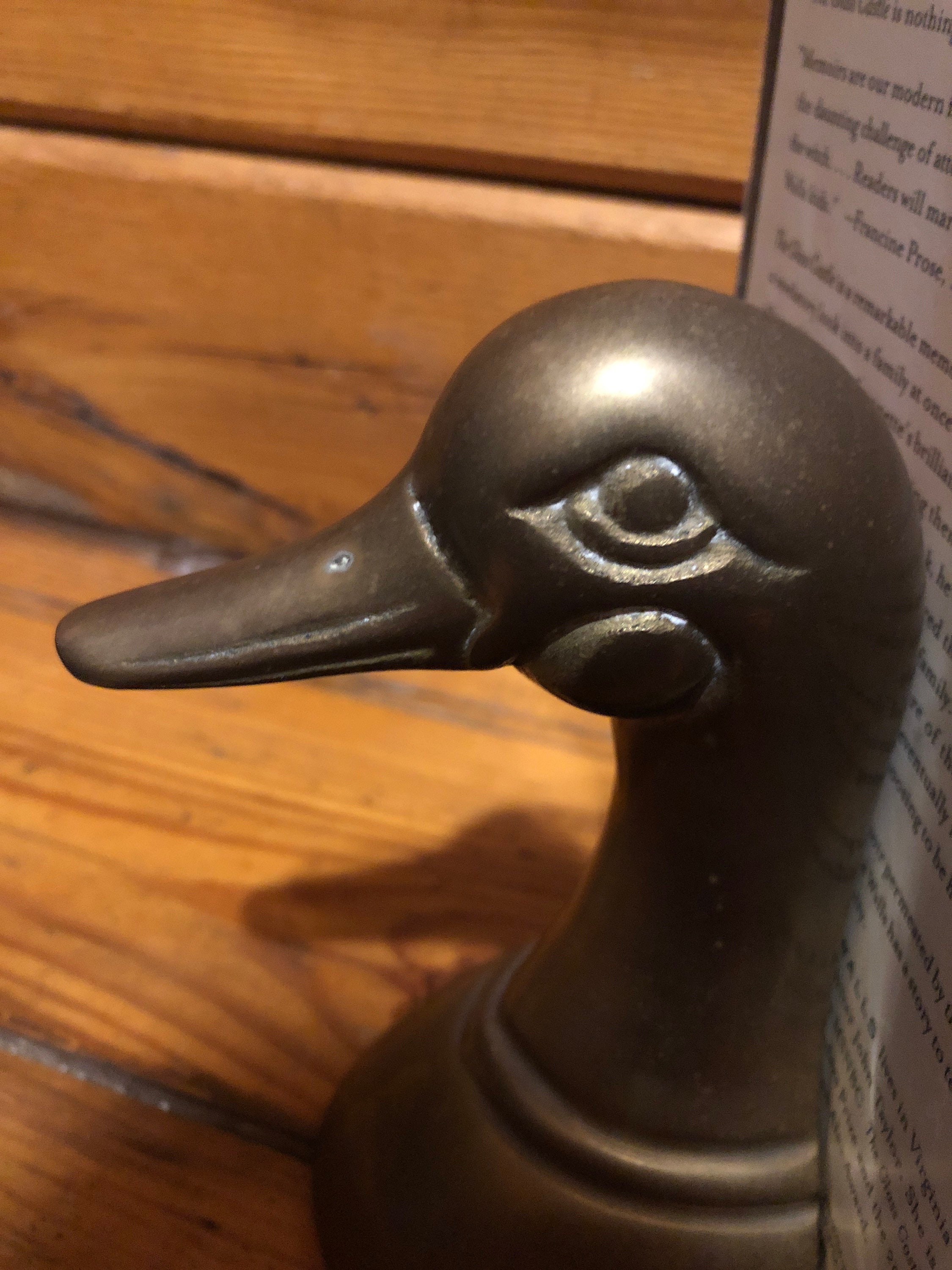Vintage Brass Duck Bookends Vintage Heavy Gold Ducks Heads Etsy