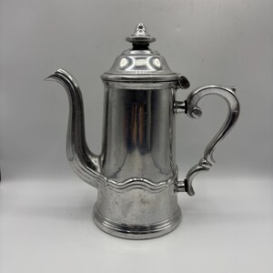 Vintage Pewter Coffee Pot, Wilton Armetale 10 1/2" Mid Century Pitcher