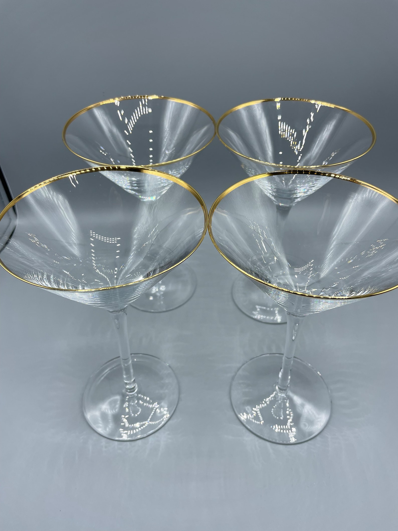 Gold Rimmed Martini Glasses Gold Rimmed Glassware Set of 4 Etsy