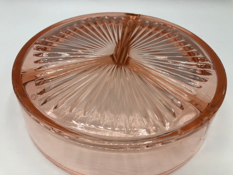 Pink Depression Glass Divided Candy Dish Serving Bowl Anchor Etsy