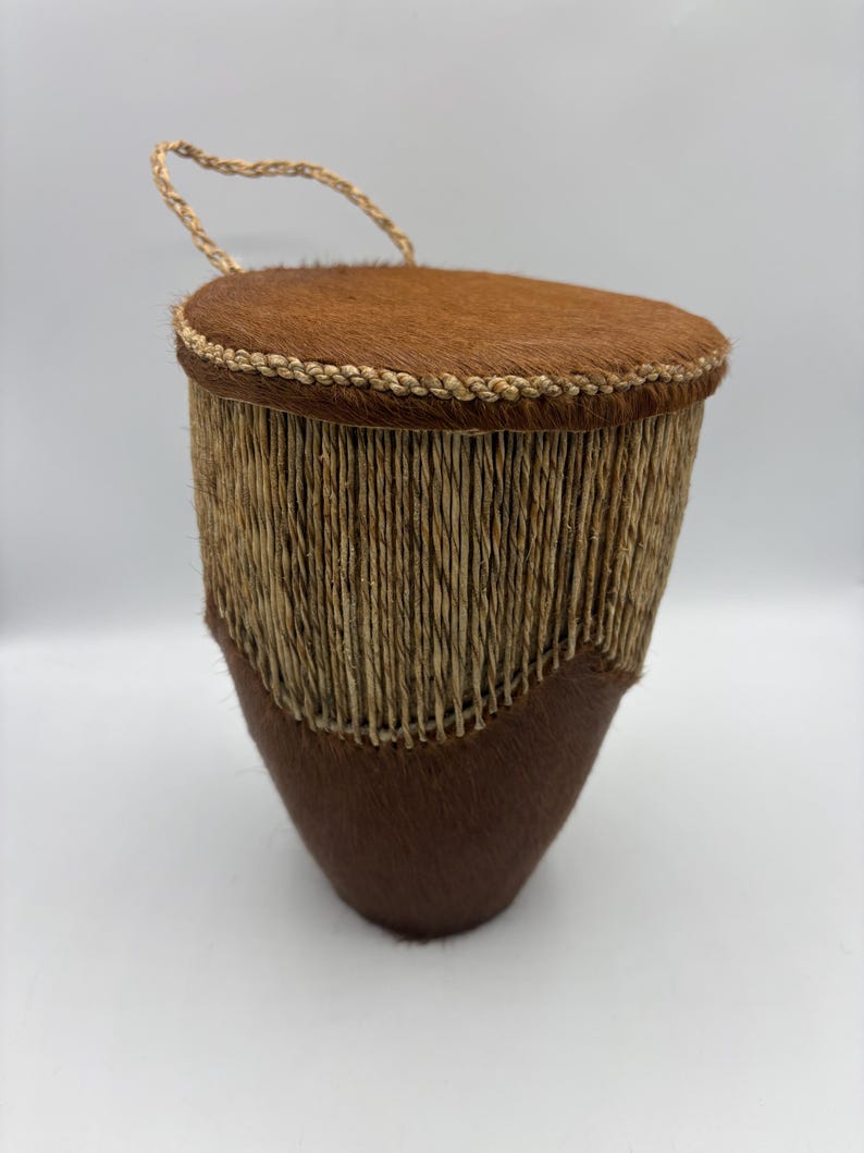 Buganda Baskets Vintage Buganda Entenga Drum: East African Pony Fur Ngoma - Etsy