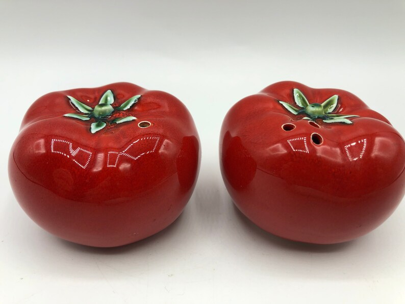 Tomato Salt and Pepper Shakers Vintage Red Vegetable Retro Etsy