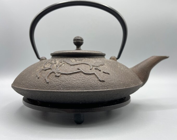 Iwachu Japanese Cast Iron Tetsubin Teapot With Lid and Base Etsy