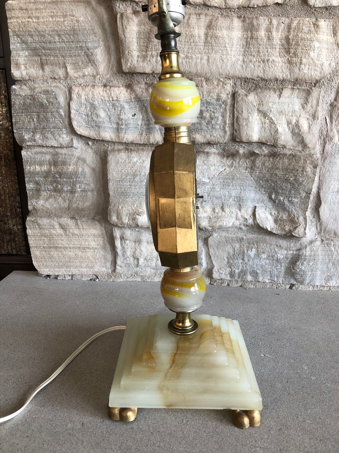 Vintage Lanshire Clock Table Lamp Mid Century Table Lamp With Etsy