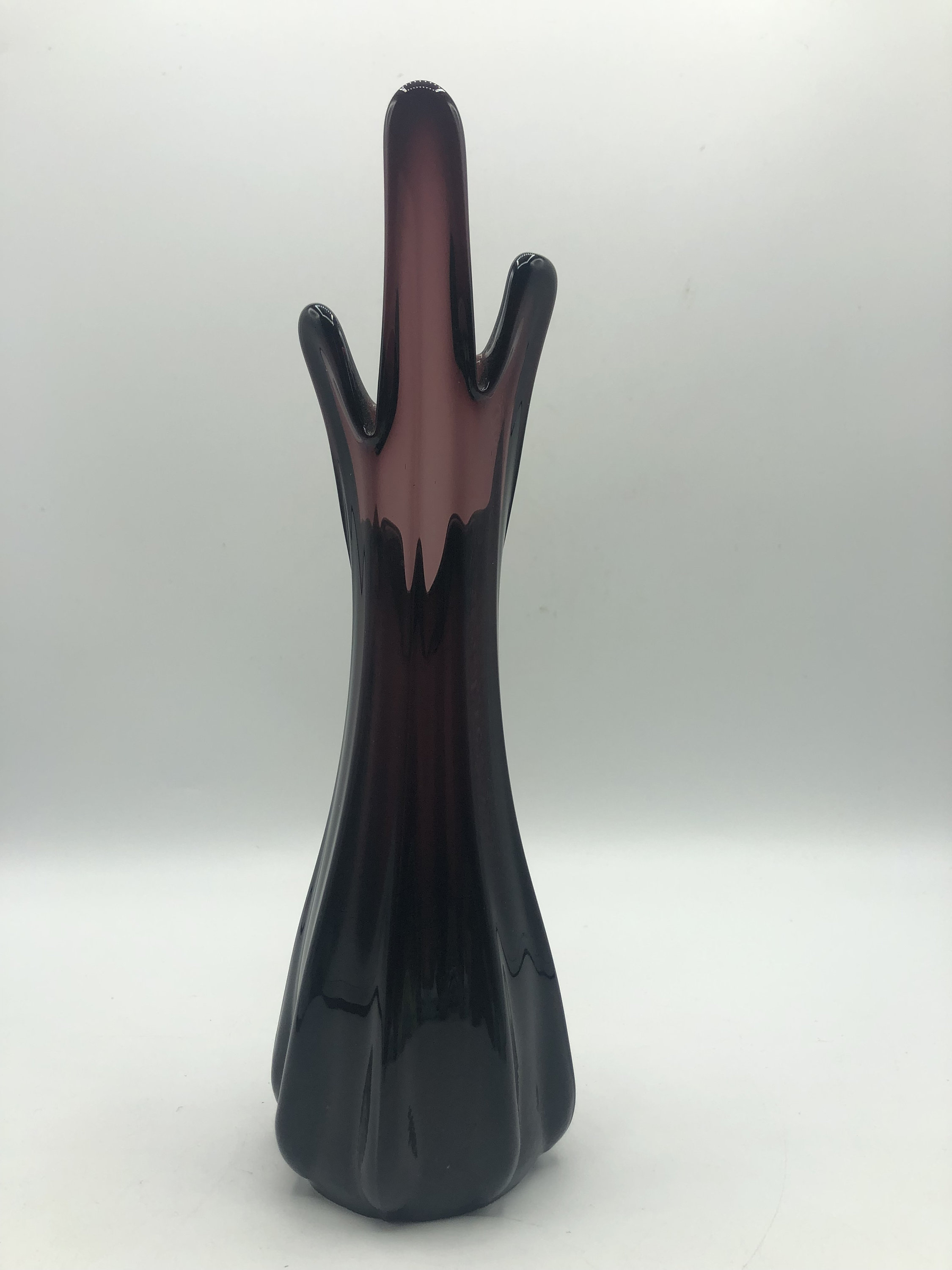 Purple Swung Glass Vase Handcrafted Glass Vase Cut Flower Vase Etsy