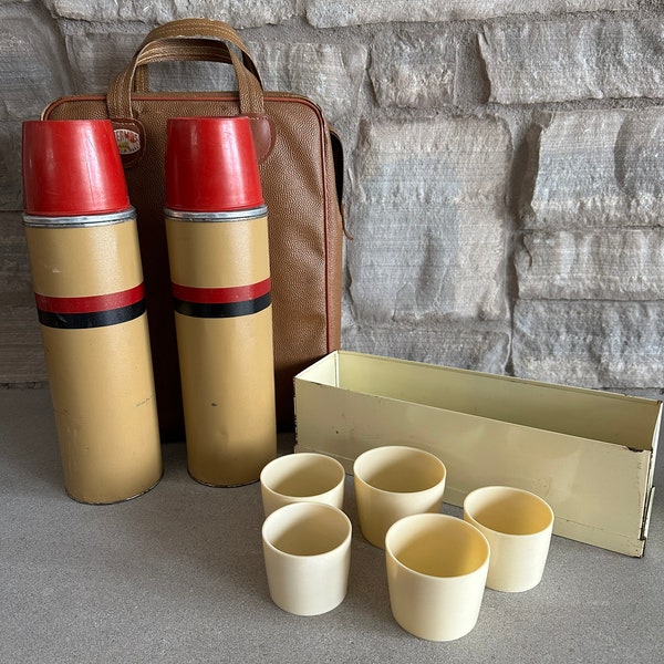 Lot De 2 Thermos Vintage Thermos – état Fonctionnel, Usure Superficielle