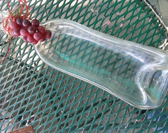 Wine bottle clear tray/dish, upcycled wine bottle, unique gift, wine lover's gift
