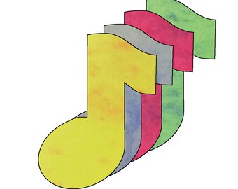 Creative Cut-Outs -  Assorted Color Marble Music Note