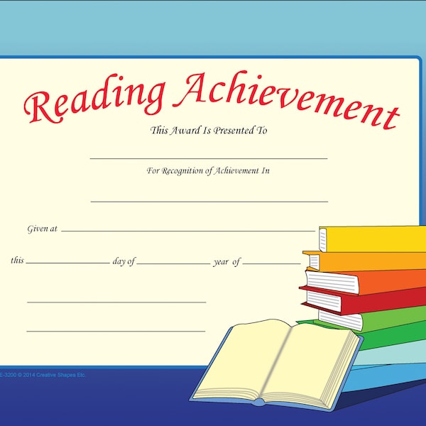 Recognition Certificates - Reading Achievement