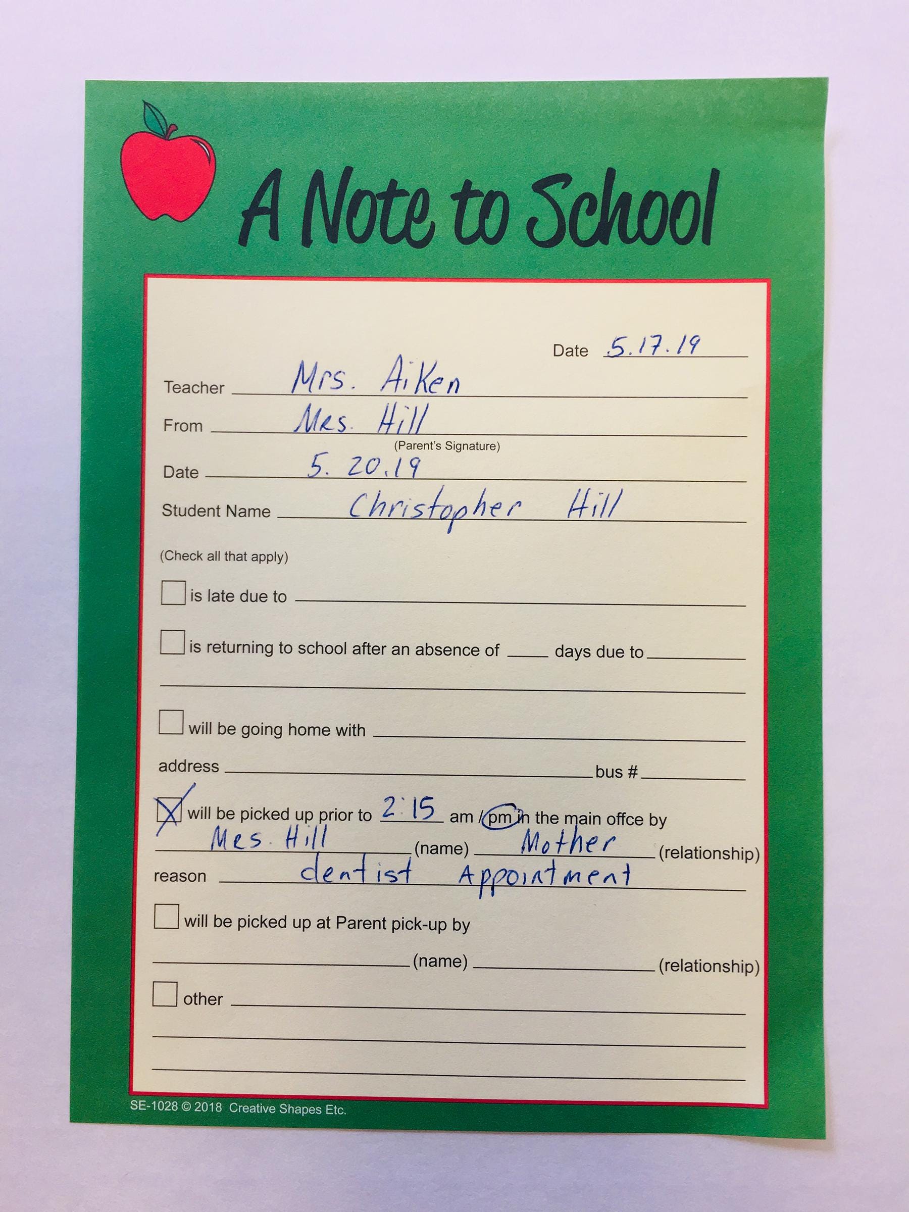 Bus Note Paper Note to School - Notes to Parents, School Communication Notepad, Bus ...