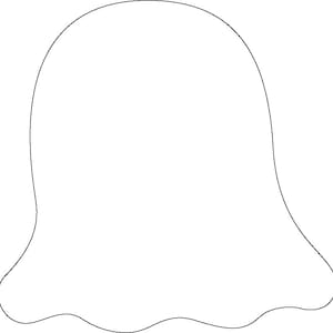May include: A simple outline of a ghost, a classic Halloween decoration.