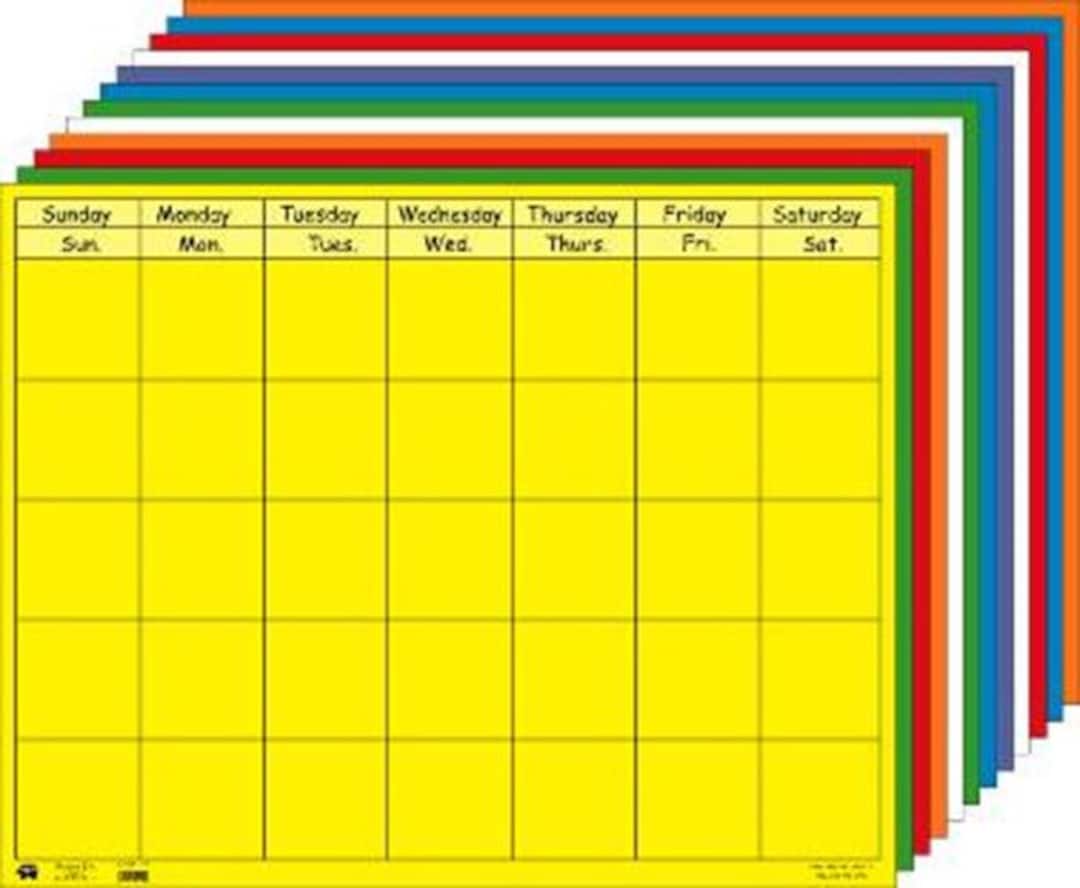 SHAPES ETC. Horizontal Calendar - Set of 12 - Etsy