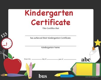 Recognition Certificates - Kindergarten Certificate