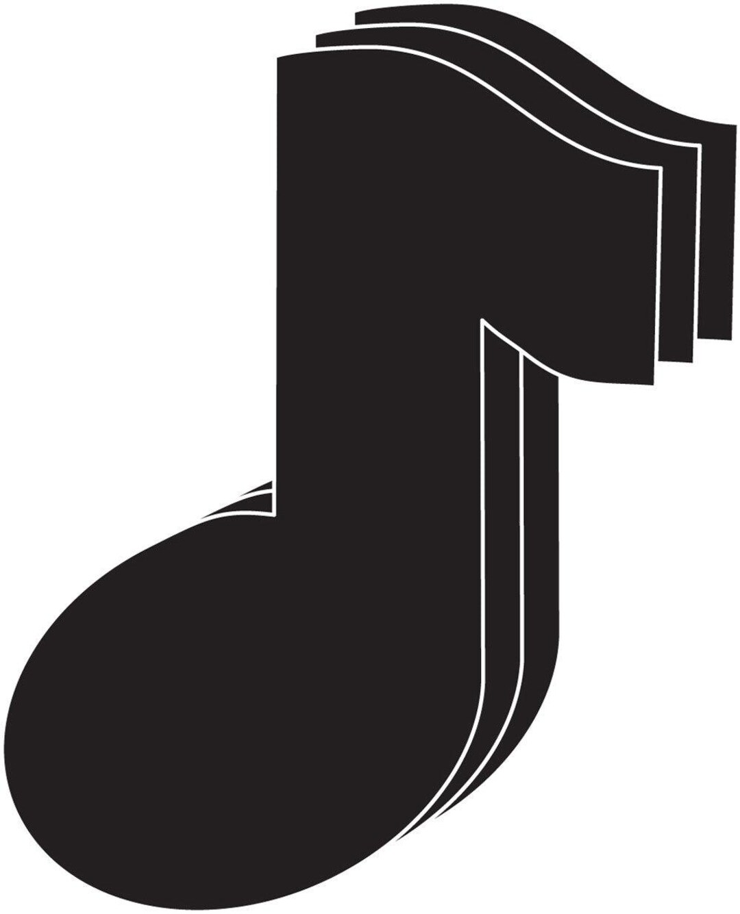Note Cut Out SHAPES ETC. Large Single Color Cut-out - Music Note - Etsy