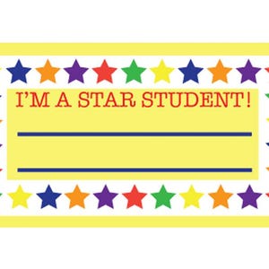 Star Student Name Tags - Self-Adhesive, Lined - 36 Pack