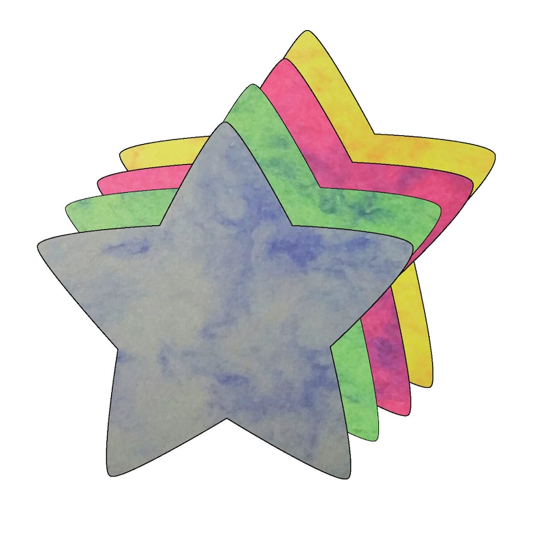 Creative Cut-Outs Assorted Color Marble Star image 1