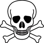 Skull & Bones Peg Rubber Stamp