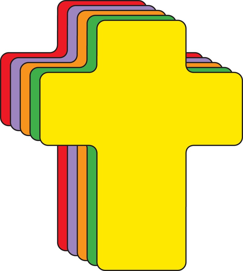 Creative Cut-outs - Assorted Color Cross - Etsy