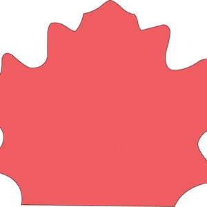 May include: A bright red leaf with a jagged, irregular shape.