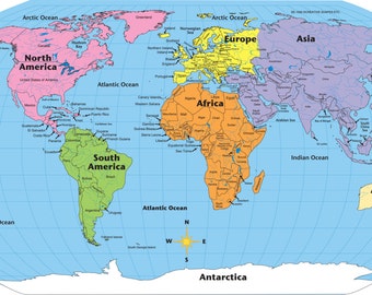 Labeled World Practice Map