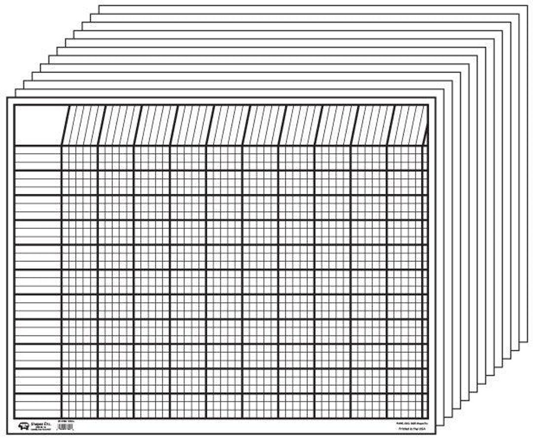 Sideways Chart.pdf SHAPES ETC. Horizontal Chart Set of 12 - White - Etsy