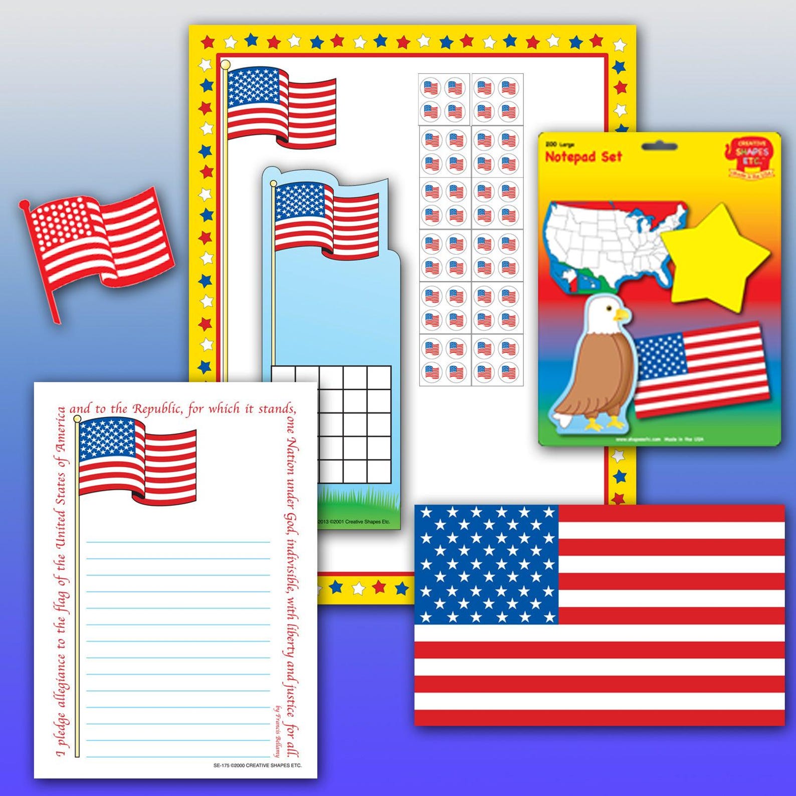 SHAPES ETC. Large Notepad - Flag - Etsy
