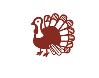 Turkey Peg Rubber Stamp