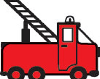 Fire Truck Peg Rubber Stamp