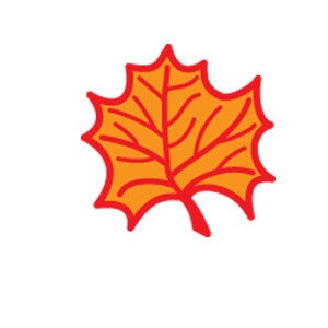 Maple Leaf Peg Rubber Stamp