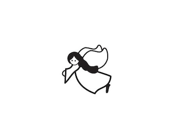 Angel Peg Rubber Stamp