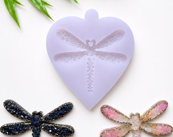 Handmade Dragonfly Druzy Pendant Silicone Mold – Resin Jewelry Crafting Tool