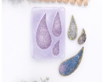 Druzy water drop silicone mold