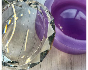 Crystal Edge Round Silicone Mold | Resin Coaster & Trinket Dish Mold | Geometric Home Decor