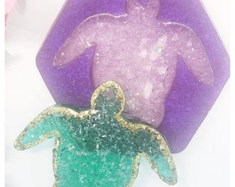 Druzy Sea Turtle Silicone Mold | Crystal Resin Epoxy Keychain Crafting Tool