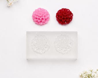 Mini Dahlia Flower Resin Mold | Cabochon Jewelry Making Craft Supplies