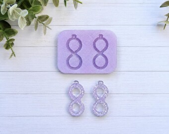 Druzy Infinity Earring Mold | Silicone Resin Mold | Faux Druzy Texture | Infinity Charm Mold | Jewelry Making Mold