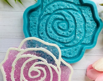 Layered druzy Rose silicone mold